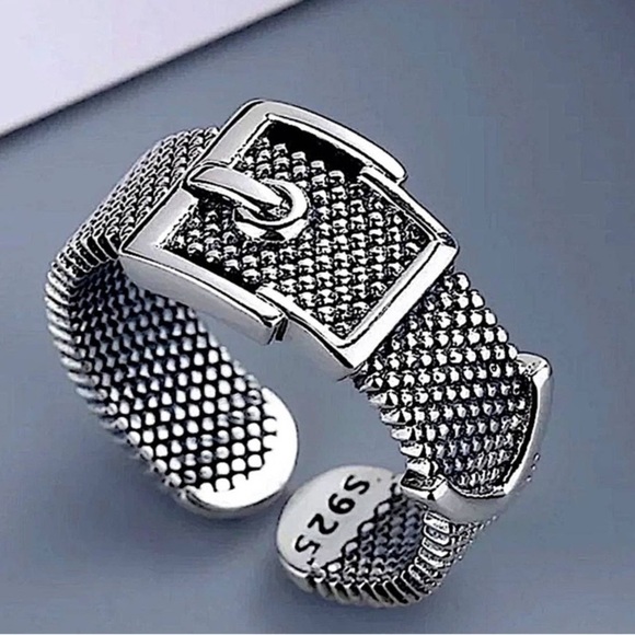 Sterling Silver Belt Buckle Ring - Picture 3 of 4